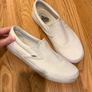 White Slip-On Vans